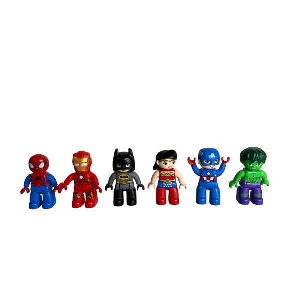 Lego Duplo Superheroes Figures Spider Man Iron Man Batman Wonder Woman Captain A - Picture 1 of 2